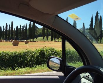 View of empty road on field