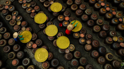 Full frame shot of multi colored buttons