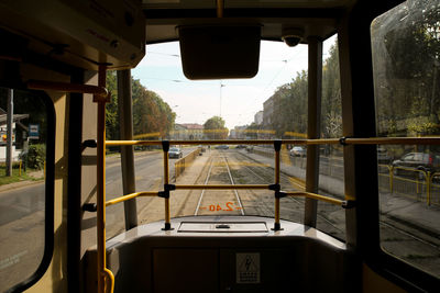 Train seen through window