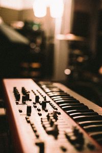 Close-up of piano keys