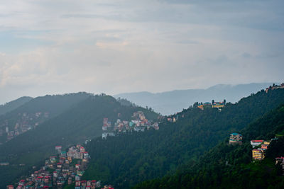 High angle view of townscape against sky