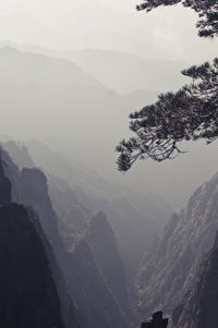 Scenic mountain range against the sky