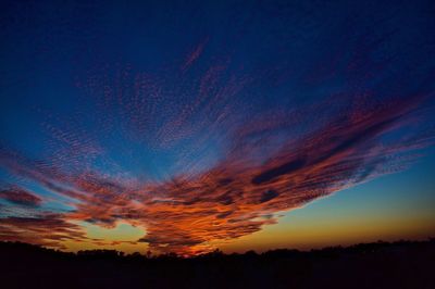 Scenic view of dramatic sky during sunset