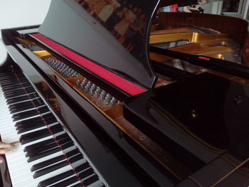 High angle view of piano keys