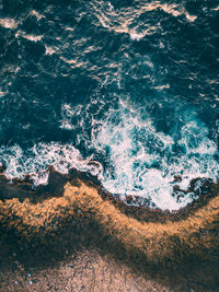 High angle view of sea waves