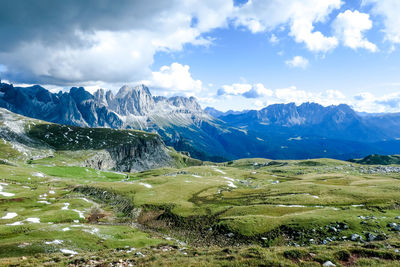 Scenic view of mountains against sky