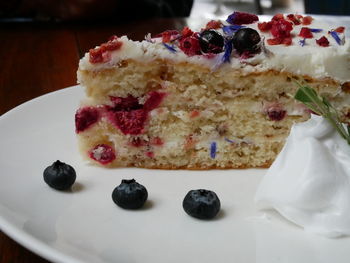 Close-up of cake in plate