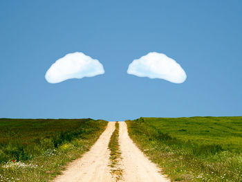 Scenic view of land against sky