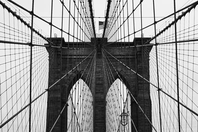 Low angle view of suspension bridge