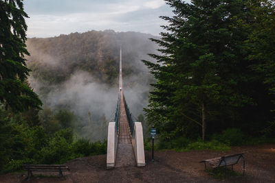 Geierlay suspension bridge in its total length , germany.