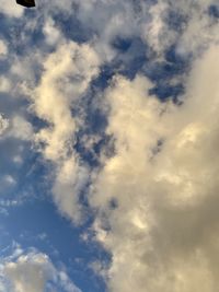 Low angle view of clouds in sky