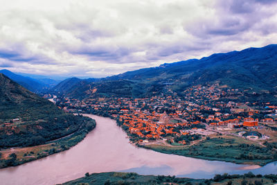 Scenic view of mountains against sky