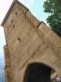 Low angle view of built structure against clear sky