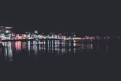 Illuminated city at night