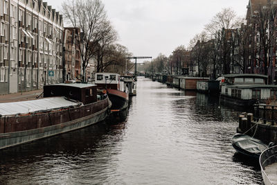 View of canal in city