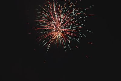 Low angle view of firework display