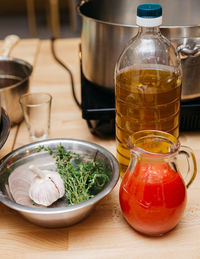 Close-up of food on table