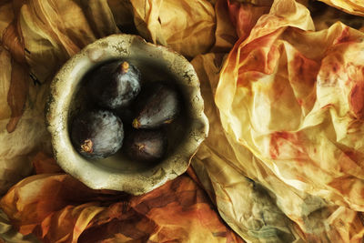 High angle view of dried fruits on table