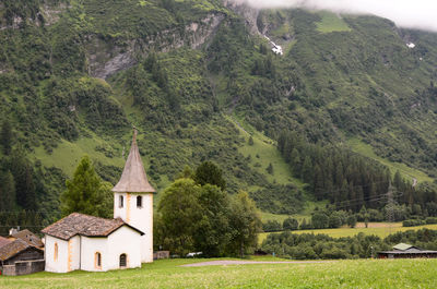 Built structures on mountain