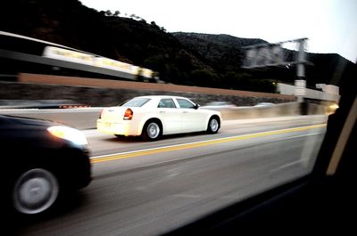 Cars moving on road