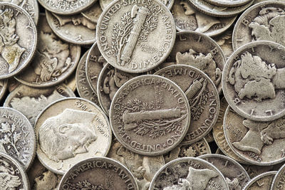 Full frame shot of coins