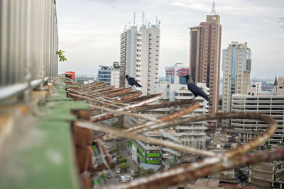 Modern buildings in city against sky