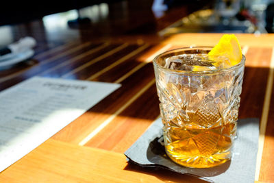 Close-up of drink on table