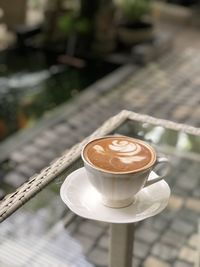 High angle view of coffee on table