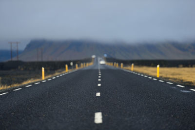 Surface level of road against sky