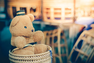 Close-up of teddy bear against blurred background