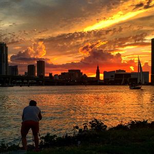 Sunset over river