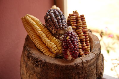 Closeup of corn in traditional peruvian village
