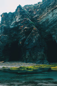 Rock formation by river