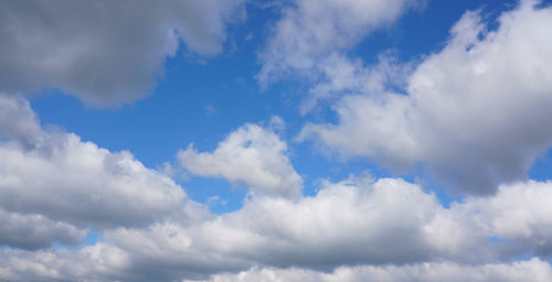 Low angle view of clouds in blue sky