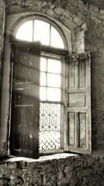 Open door of old building