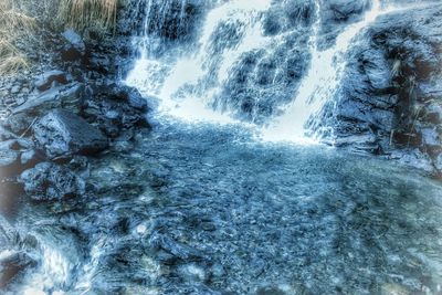 Scenic view of waterfall