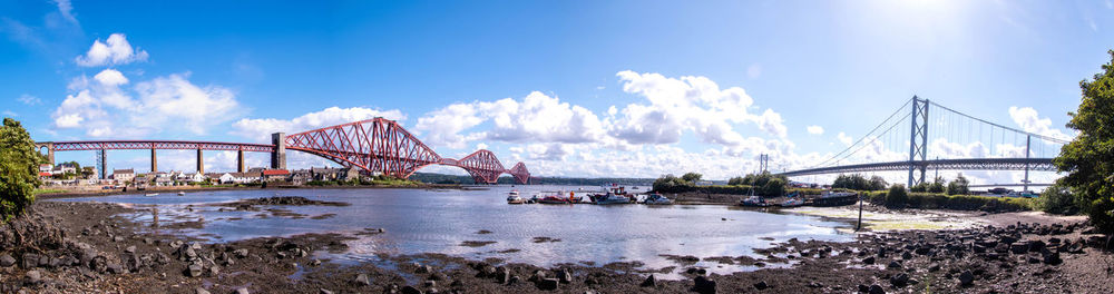 Panoramic view of bridge over river