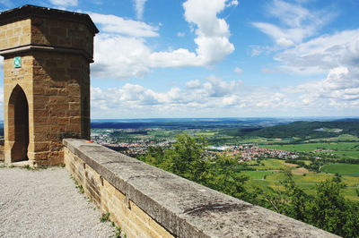 Scenic view of historic building against sky