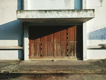 Closed door of old building