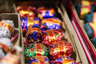 Firecrackers kept for sell for festival and celebration from different angle