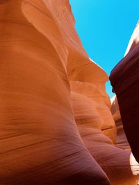 Low angle view of rock formations