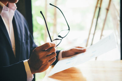 Close-up of man working