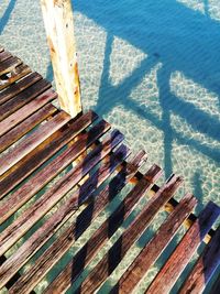 High angle view of pier over sea