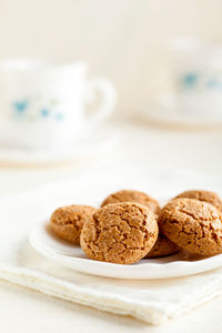 Close-up of cookies on table