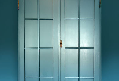 Closed door of building