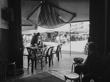 People sitting in cafe