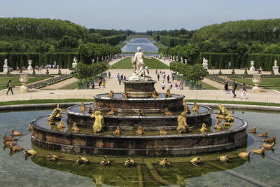 Statue of people in water