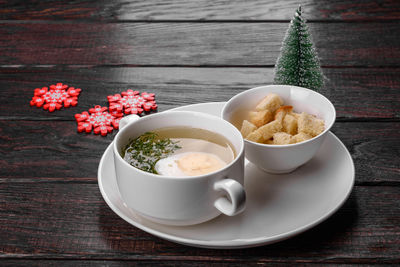 Close-up of food on table