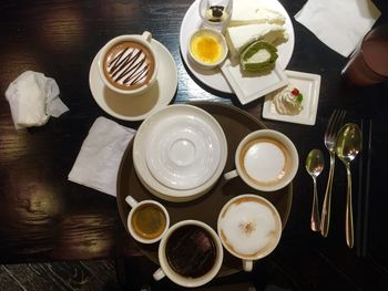 Full frame shot of coffee cup on table