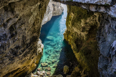 Rock formations in sea